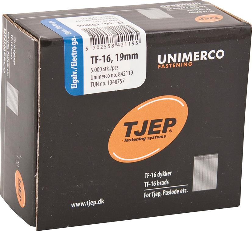TJEP TF-16 Brads 19mm verzinkt 0°