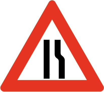 Baustellenverkehrszeichen § 50/8c Strassenenge rechts 700 x 1,5 mm