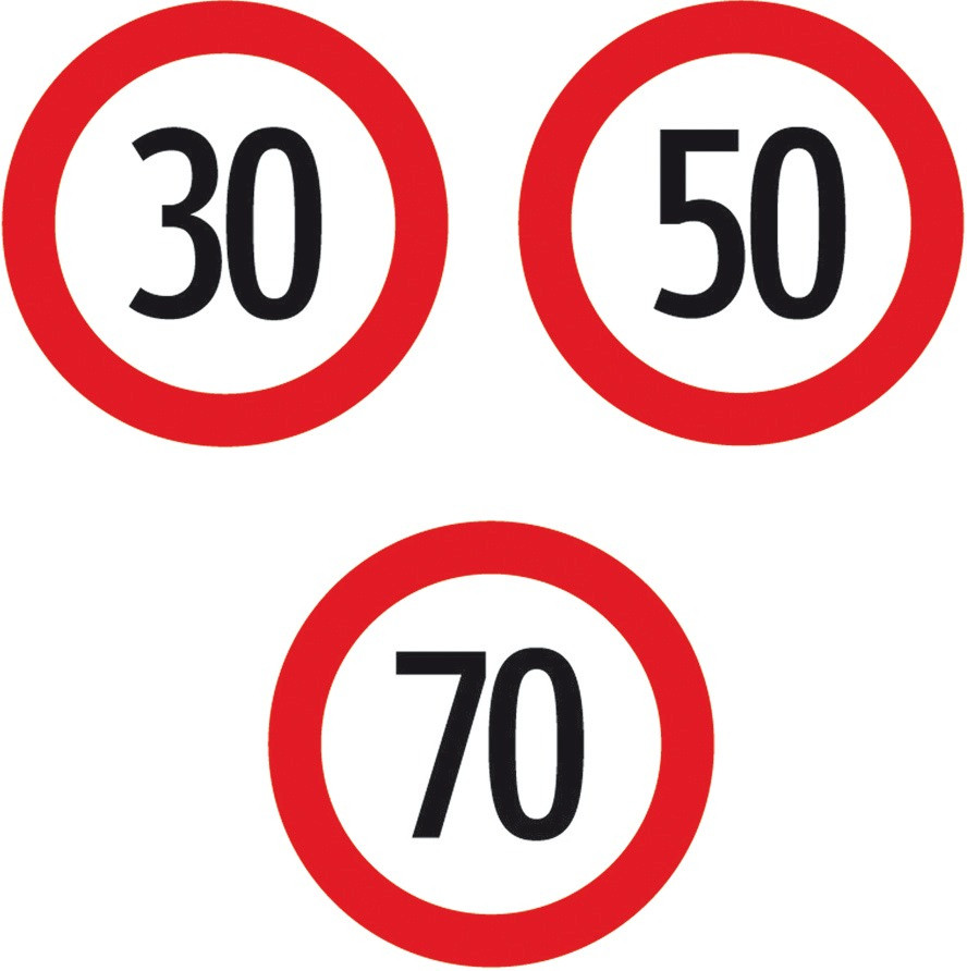 Baustellenverkehrszeichen § 52/10a Geschwindigkeitsbeschränkung "30" 670 x 1,5 mm