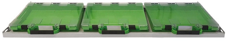 RECA MAXMOBIL Kofferwanne 1030 mm, RAL 9006 Struktur, zur Aufnahme von 3x VISO-Koffer KW.103
