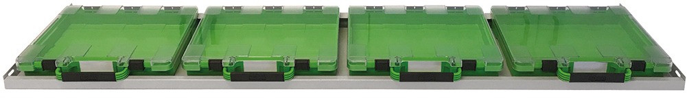 RECA MAXMOBIL Kofferwanne 1375 mm, RAL 9006 Struktur, zur Aufnahme von 4x VISO-Koffer KW.137