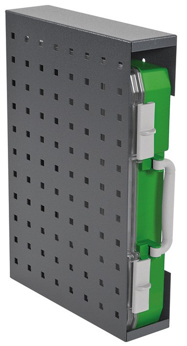 RECA MAXMOBIL Kofferhalter seitlich, für RECA-Servicekoffer 87 x 445 x 310 mm, RAL 7016 Struktur KHRK-R