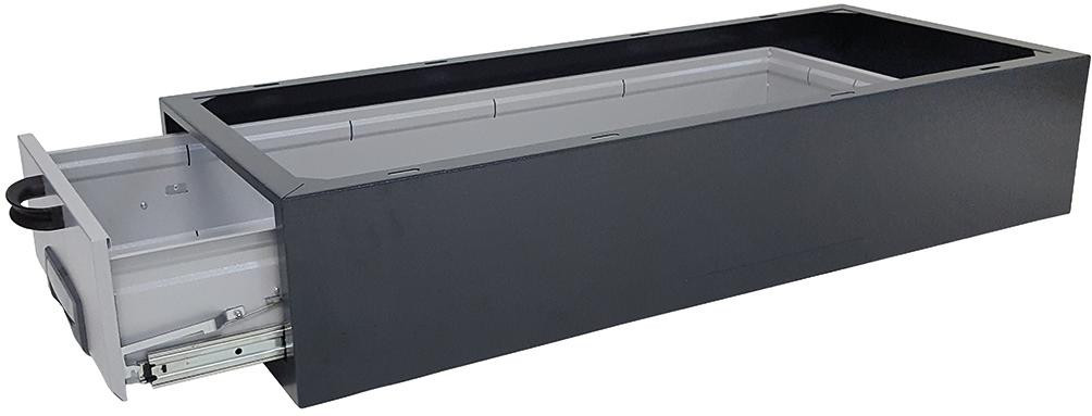 RECA MAXMOBIL Großraumschublade mit Gehäuse 255 x 550 x 1300 mm, RAL 7016 Struktur GSL 130-25-55-R