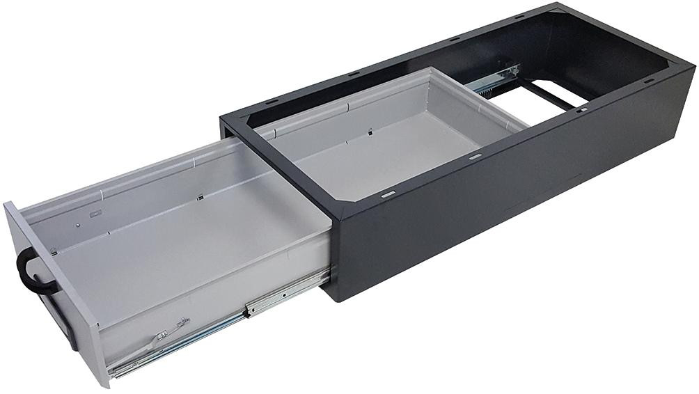 RECA MAXMOBIL Großraumschublade mit Gehäuse 255 x 550 x 1300 mm, RAL 7016 Struktur GSL 130-25-55-R