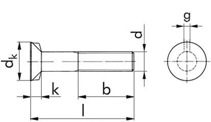 Senkschraube DIN 11014 - 8.8 - blank - M12 X 40