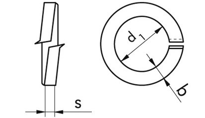 Federring DIN 127A - Federstahl - Zinklamelle silber - M8=8,1mm