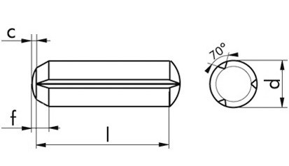 Zylinderkerbstift DIN 1473 - Stahl - blank - 8 X 30