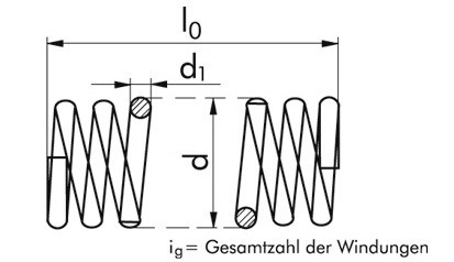 Druckfeder D-1,5/DA-12/IG- 8/LO-35 Federstahldraht verzinkt