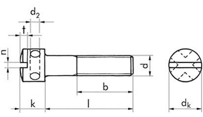 Kreuzlochschraube DIN 404 - 5.8 - blank - M4 X 10
