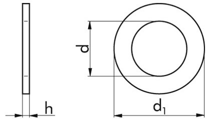 Scheibe DIN 433 - Messing - blank - M12=13mm