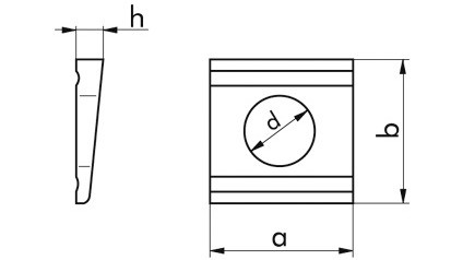 Vierkantscheibe DIN 434 - 100HV - Stahl - blank - M16=17,5mm