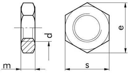 Niedrige Sechskantmutter DIN 439B - 04 - blank - M36 X 1,5