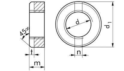 Schlitzmutter DIN 546 - Stahl - blank - M16