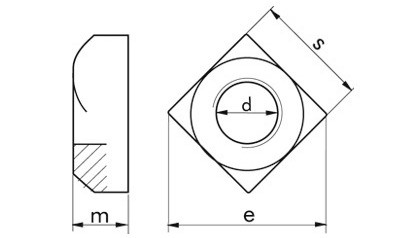 Vierkantmutter DIN 557 - 5 - blank - M8