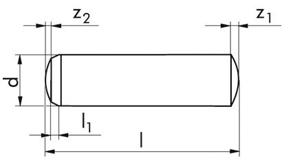 Zylinderstift DIN 6325 - Stahl - blank - 2m6 X 12