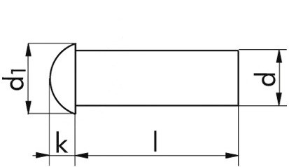 Halbrundniete DIN 660 - Stahl - blank - 5,25 X 14