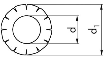 Fächerscheibe DIN 6798A - A2 - M3,5=3,7mm