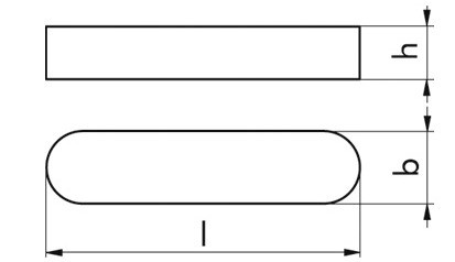 Passfeder DIN 6885A - C45+C - blank - 10 X 8 X 16