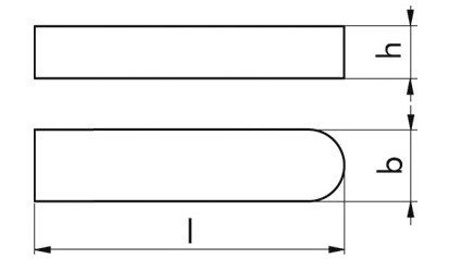 Passfeder DIN 6885AB - C45+C - blank - 12 X 8 X 32