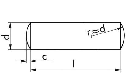 Zylinderstift DIN 7 - A1 - 2m6 X 5