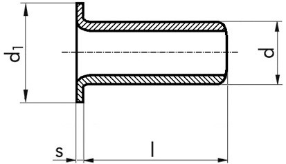 Rohrniete DIN 7338C - Kupfer - 4 X 10