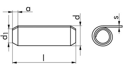 Spannstift ISO 8750 - Federstahl - Zinklamelle silber - 14 X 100