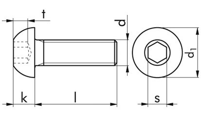 Halbrundkopfschraube ISO 7380-1 - 010.9 - verzinkt blau - M3 X 5