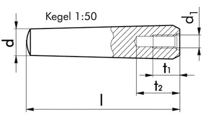 Kegelstift DIN 7978 - Stahl - blank - 16 X 110