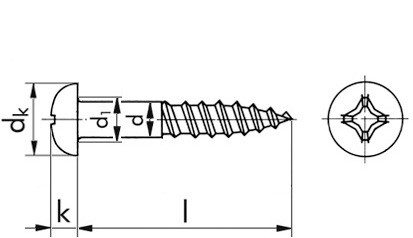 Halbrund-Holzschraube DIN 7996 - Stahl - verzinkt blau - 5 X 16 - PZ