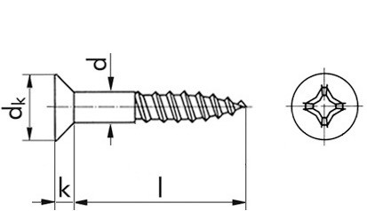 Senk-Holzschraube DIN 7997 - A2 - 3 X 30 - PZ