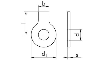 Sicherungsblech mit Lappen DIN 93 - Stahl - Zinklamelle silber - M6=6,4mm