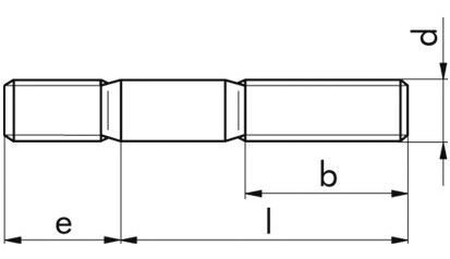 Stiftschraube DIN 939 - 5.8 - Zinklamelle silber - M12 X 110