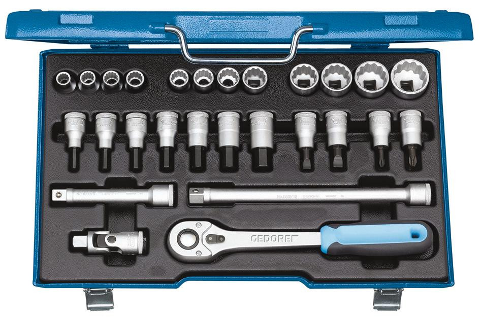 GEDORE 12-kant-Steckschlüssel-Satz Antrieb 1/2" D19IMU-10 /27-teilig SW 10-30