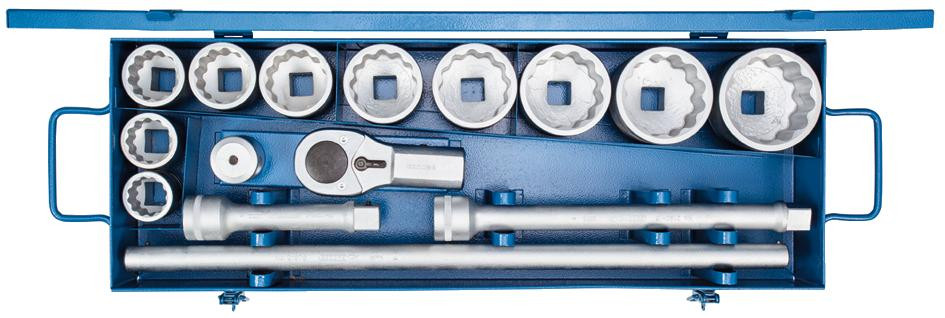GEDORE 12-kant-Steckschlüssel-Satz Antrieb 1" D 21 EMU-10 15-teilig SW 36-80 mm
