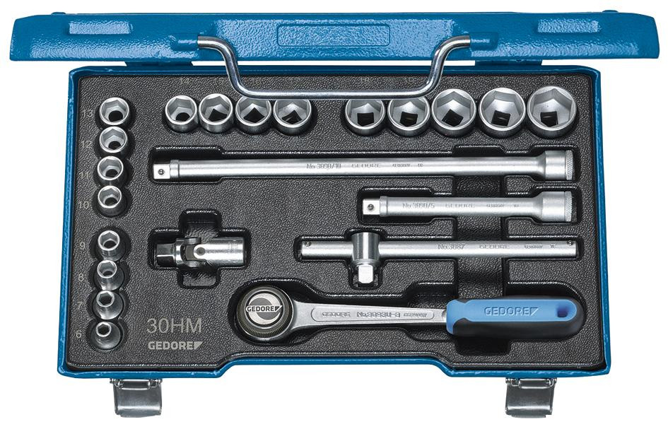 GEDORE Steckschlüssel-Satz 3/8" 22-teilig 6-kant 6-22 mm -30 HMU-3- Nr.:6238300
