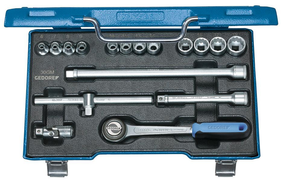 GEDORE Steckschlüssel-Satz 3/8" 17-teilig UD-Profil 6-19 mm -D 30 GMU-3- Nr.:6240200