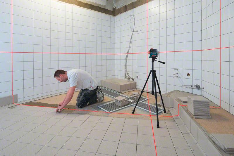 Linienlaser GLL 3-80 C, mit 4 x 1,5-V-LR6-(AA)-Batterien, Akku-Adapter