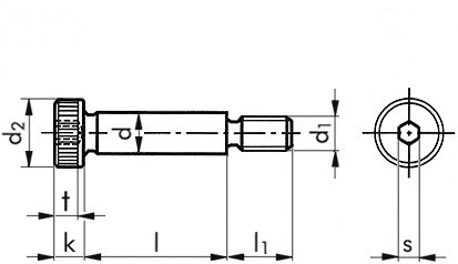 Zylinder-Passschulterschraube ISO 7379 - 012.9 - M5 X 8 - DS6-f9