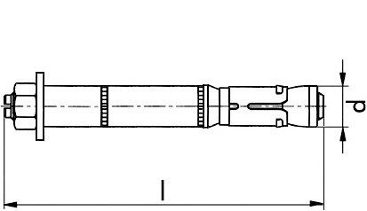 Schwerlastanker SZ-B - Gewindebolzen mit Mutter - Stahl - verzinkt blau - 10-50/117