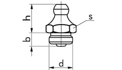 Kegelkopf-Schmiernippel, HZ2/H1 Gewinde: M10 x 1 Edelstahl rostfrei A2