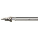 RECA rezkalni čep iz karbidne trdine koničasto konična oblika brez lomilca ostružkov premer x dolžina 6 x 18 mm s 6 mm steblom