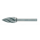 RECA rezkalni čep iz karbidne trdine koničasto zaobljena oblika, aluminij, premer x dolžina 12 x 25 mm s 6 mm steblom